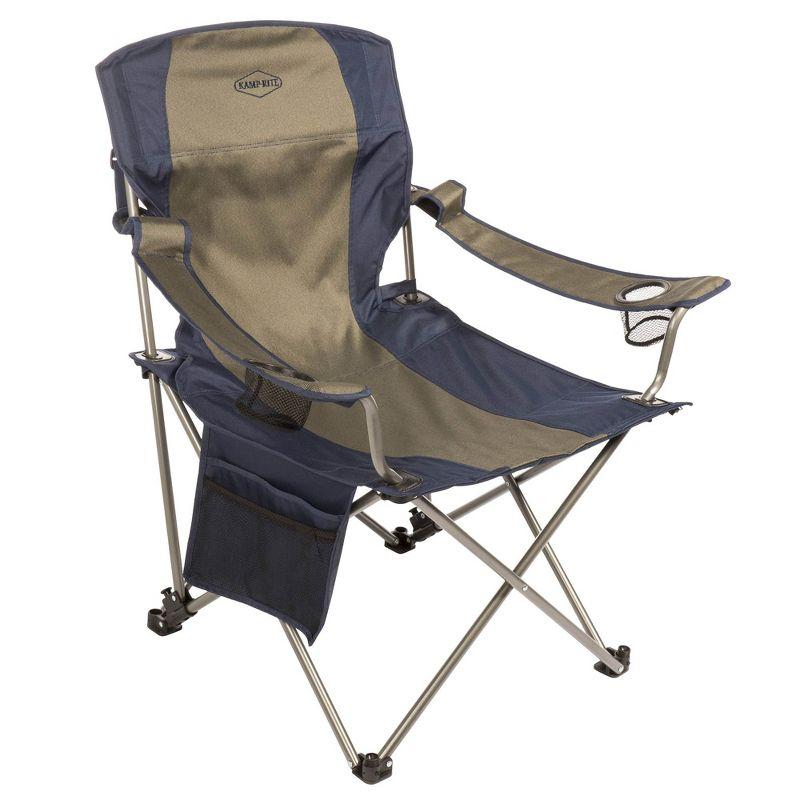 Kamp Rite Folding Camp Chair w/ 2 Cupholders & Detachable Footrest