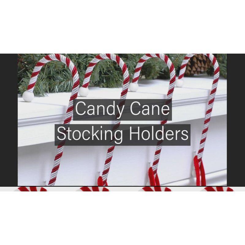 Haute Decor 4ct Candy Cane Christmas Stocking Holders