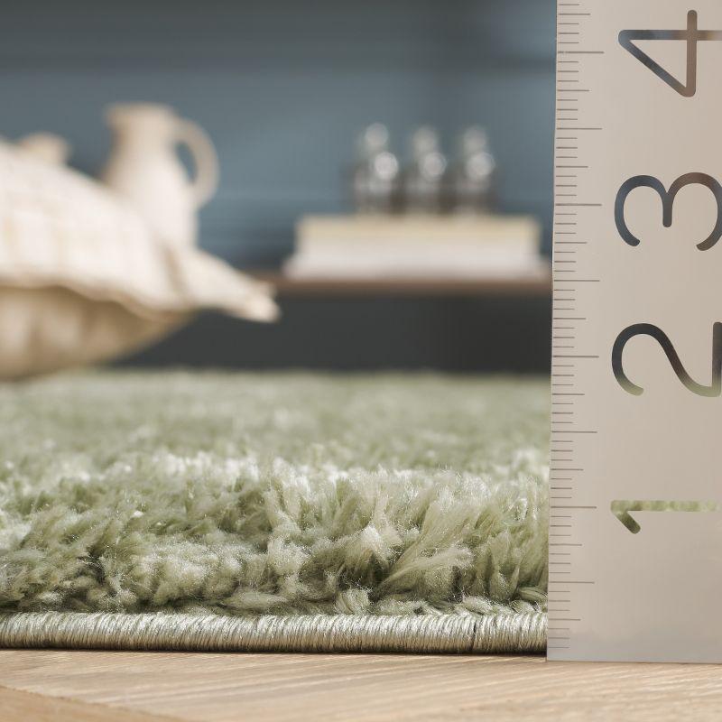 Tahoe Shag THO652 Power Loomed Indoor Area Rug - Sage - 6'-7"x6'-7" - Safavieh
