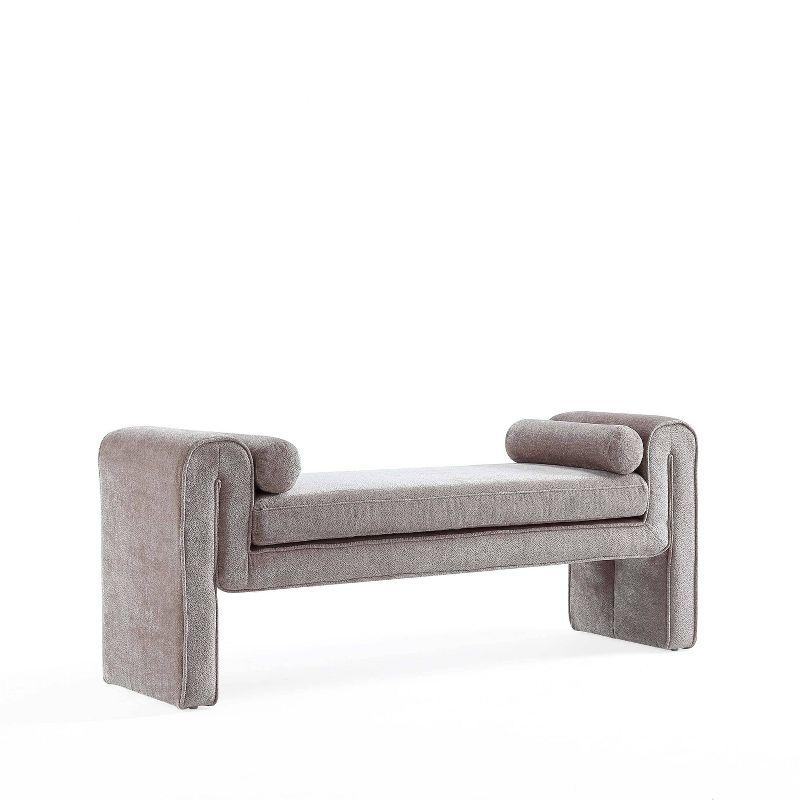 Manhattan Comfort 59" Concord Modern Chenille Upholstered Bench Dove