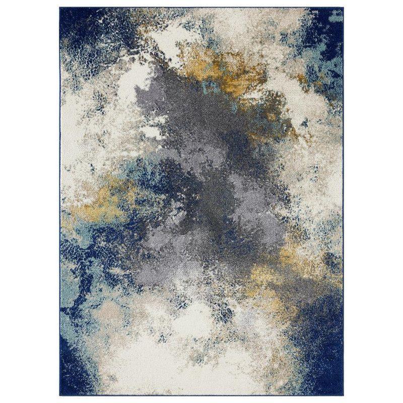 Luxe Weavers Beverly Collection Modern Abstract Blue 2x3 Area Rug