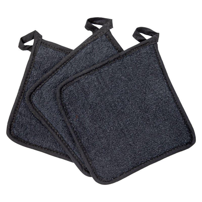 Arkwright Black Cotton 12-Pack Heat Resistant Pot Holders