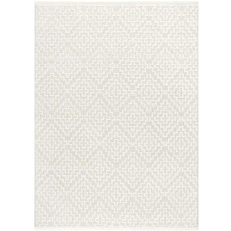 Town & Country Living TOWN & COUNTRY LUXE Tretta Modern Geo Area Rug with Plush High-Low Texture, Ivory