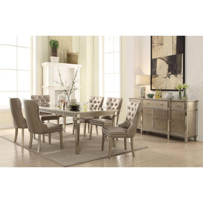 Champagne Mirrored Extendable Rectangular Dining Table