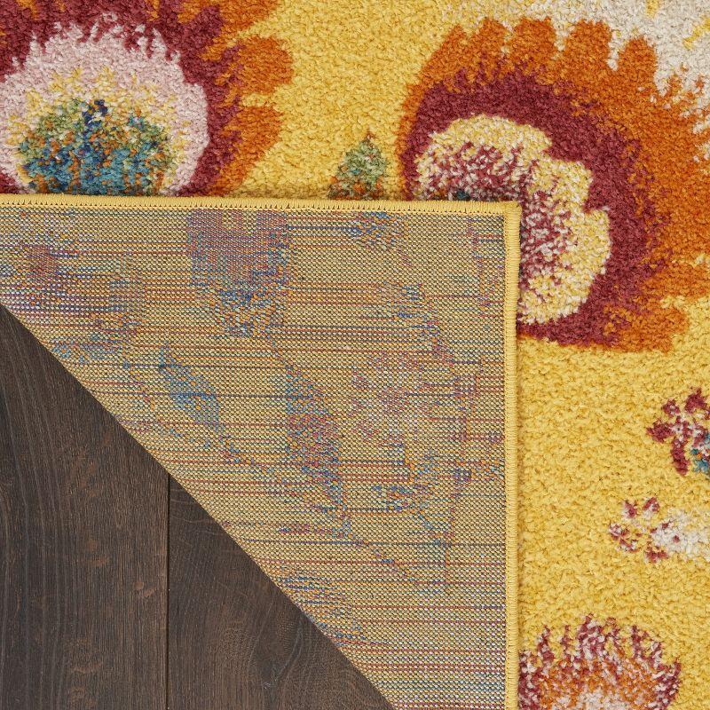 Nourison Allur Blooming Floral Indoor Area Rug Yellow Multicolor 5'3" x 7'3"