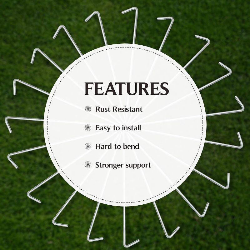 Tent Stakes Heavy Duty Metal, Galvanized Rust-Free Yard Stakes, Garden Edging Fence Hook | Tent Stakes Metal for Outdoor Camping, Tent Pegs
