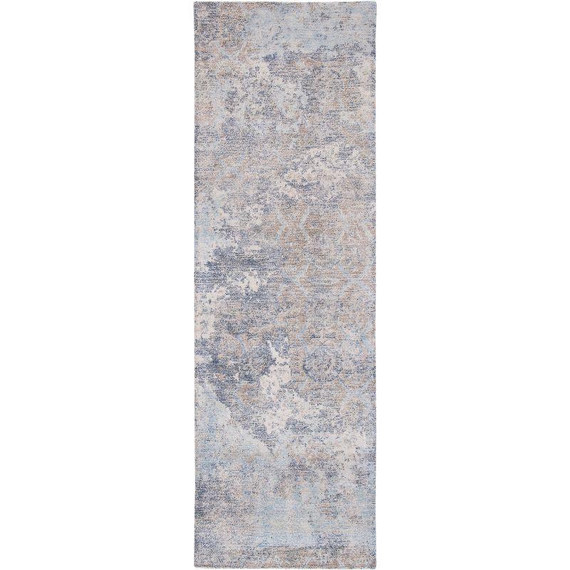 Restoration Vintage RVT111 Hand Tufted Indoor Runner Rug - 2'3"x8' - Blue/Ivory - Safavieh