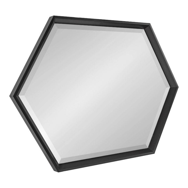 22" x 31" Calder Hexagon Wall Mirror Black - Kate & Laurel All Things Decor: Modern Beveled Edge, No Assembly Required, Wall Mount