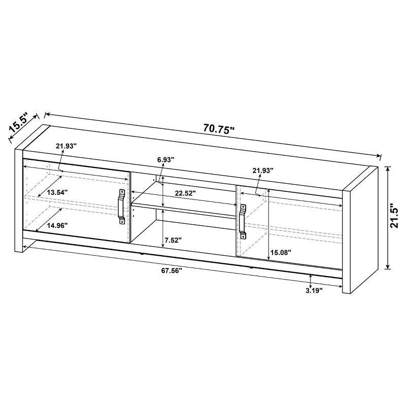 Hays 2 Door TV Stand for TVs up to 80" Gray Driftwood - Coaster: Modern Entertainment Center with Storage