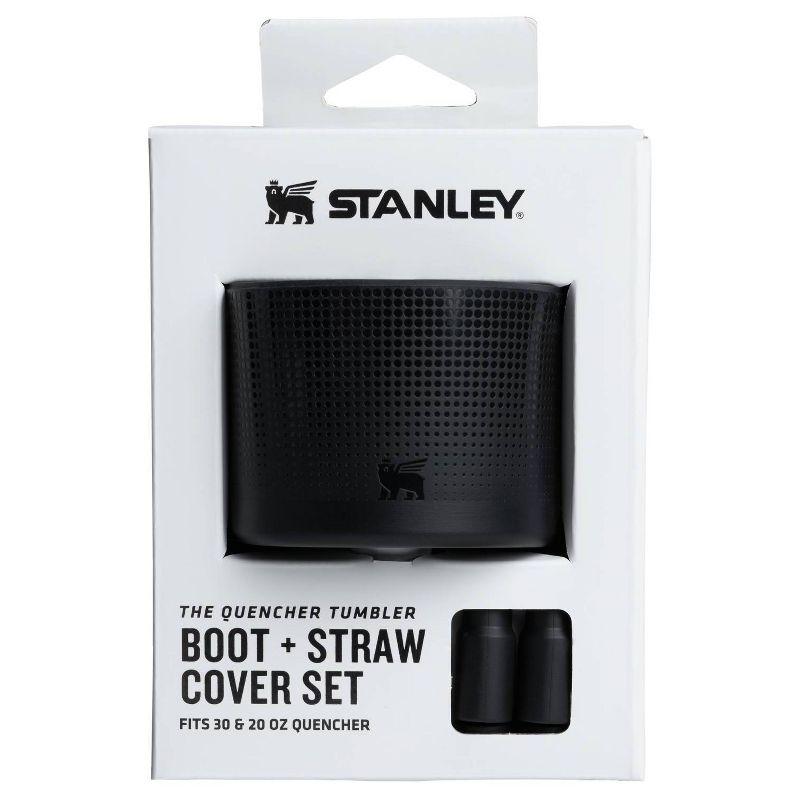 Stanley 30 oz Quencher Tumbler Boot with Straw Cover Black: Silicone Drinkware Accessory for Hot & Cold Beverages