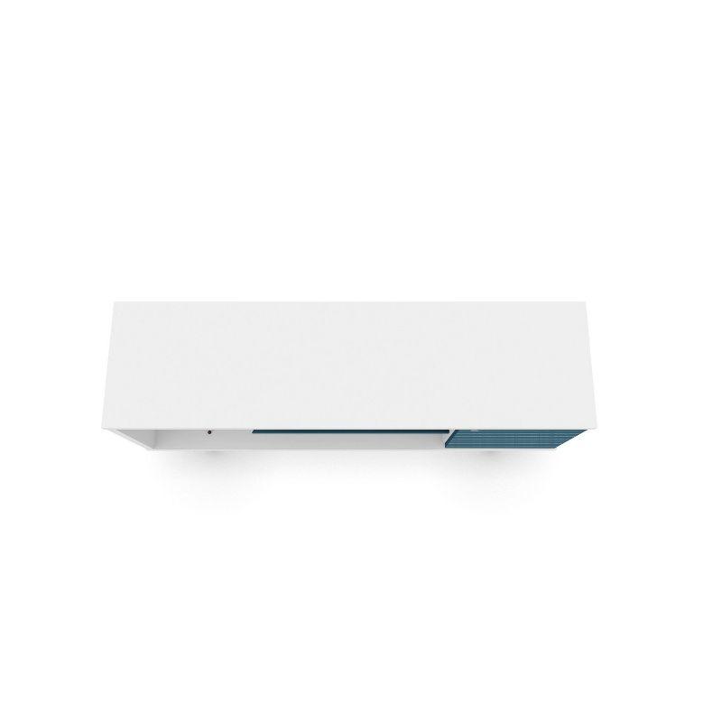 53.14" Liberty TV Stand for TVs up to 50" White/Aqua Blue - Manhattan Comfort