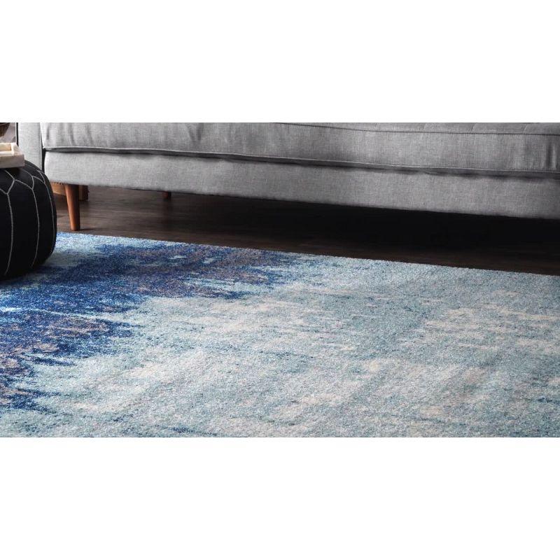 Alayna Black Abstract 9' x 12' Synthetic Area Rug