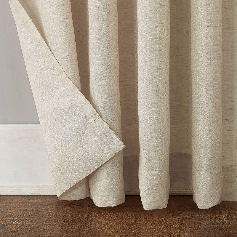 54"x84" No. 918 Light Filtering Semi-Sheer Amalfi Rod Pocket Curtain Panel Ivory: Linen Sheer Curtain Panels, Modern Decor
