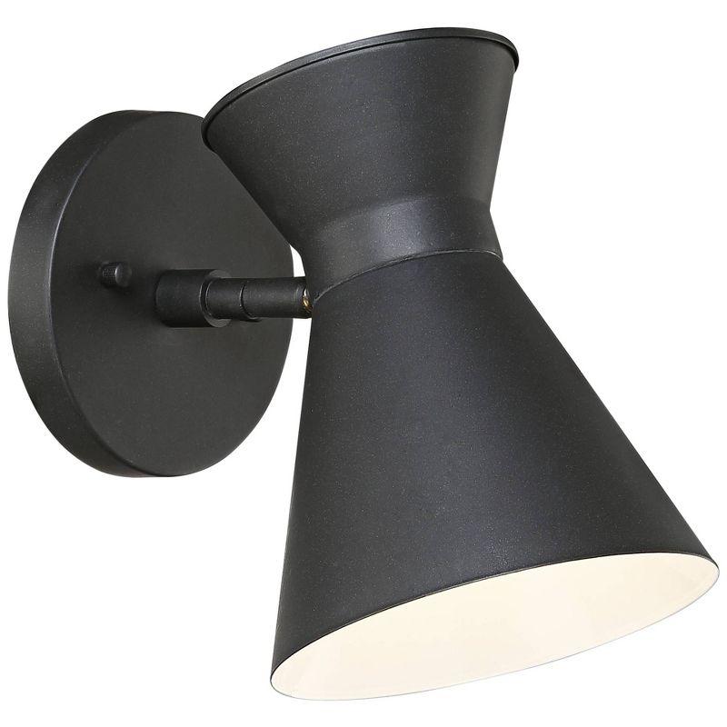 John Timberland Vance Mid Century Modern Wall Light Sconce Black Hardwire 6" Fixture LED Swivel Head for Bedroom Bathroom Vanity Reading Living Room