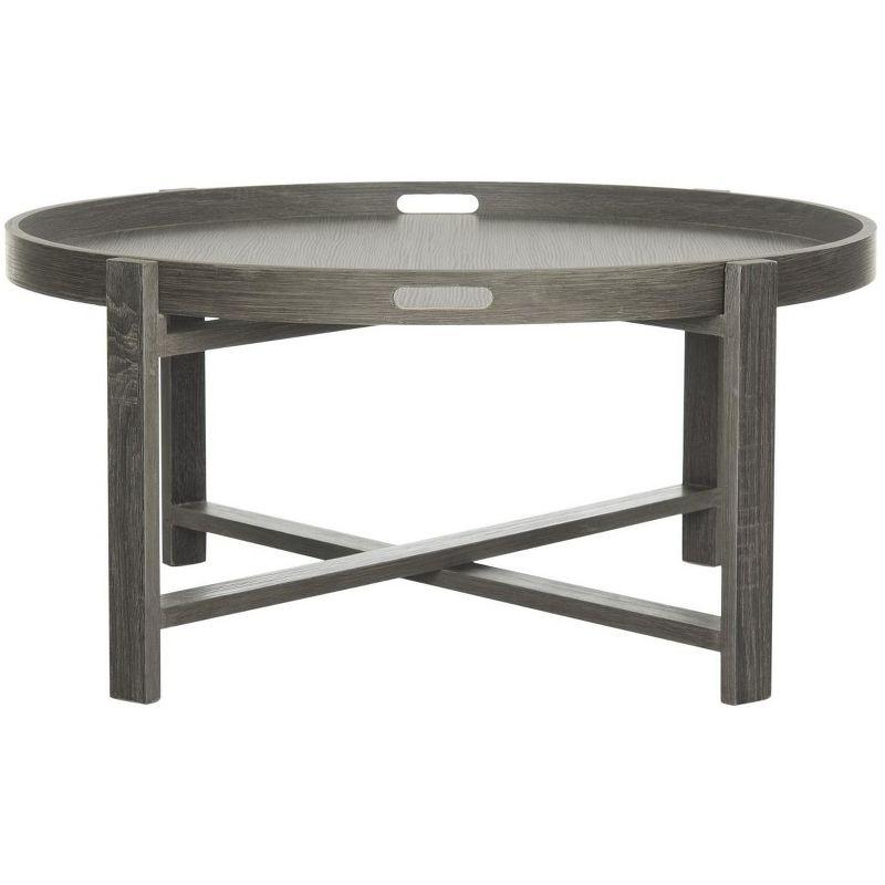 Cursten Dark Grey Wood X-Base Coffee Table