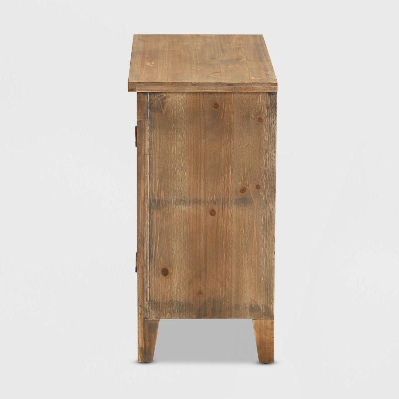 Clement Medium Oak 2-Door Wood Spindle Accent Cabinet