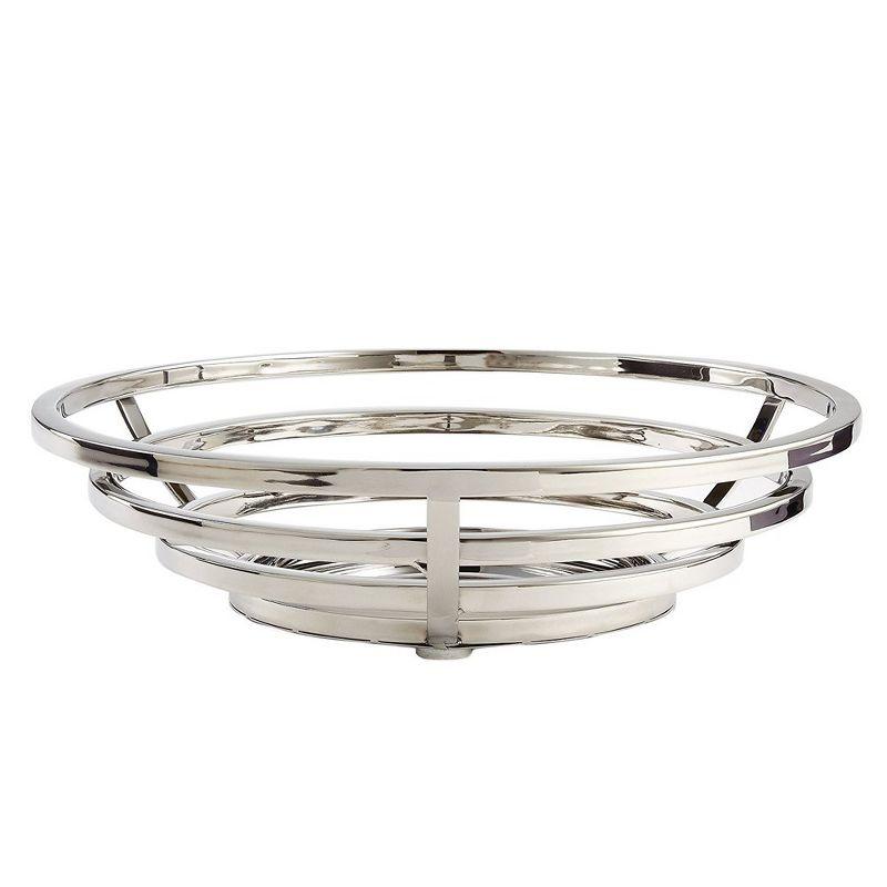 Silver Round Metal Decorative Serving Basket