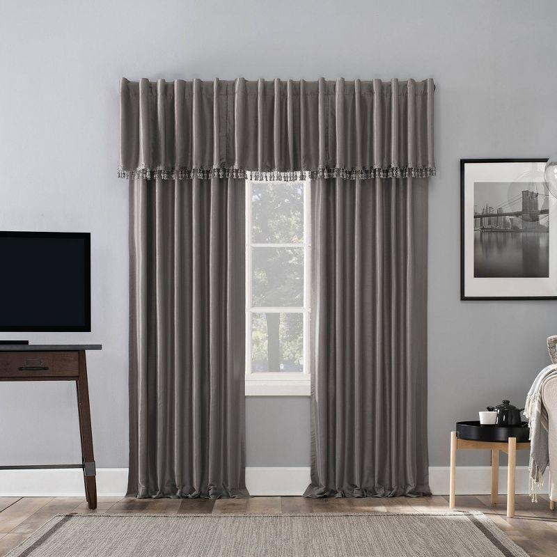 Faux Dupioni Silk Thermal Extreme 100% Blackout Back Tab Curtain Panel