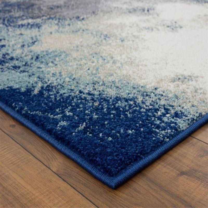 Luxe Weavers Beverly Collection Modern Abstract Blue Area Rug.