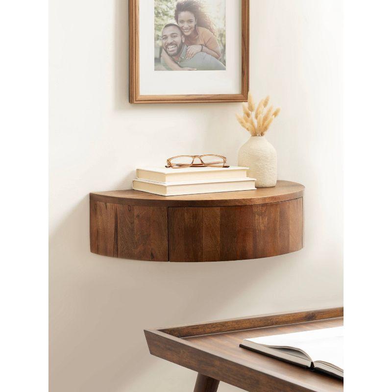 Kate & Laurel All Things Decor 20"x11"x6" Reid Floating Wood Shelf Walnut Brown