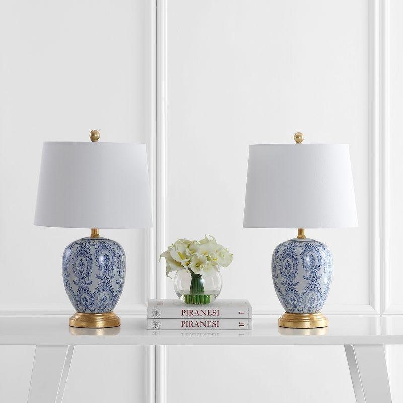 Kalel Table Lamp (Set of 2) - Blue/White - Safavieh.