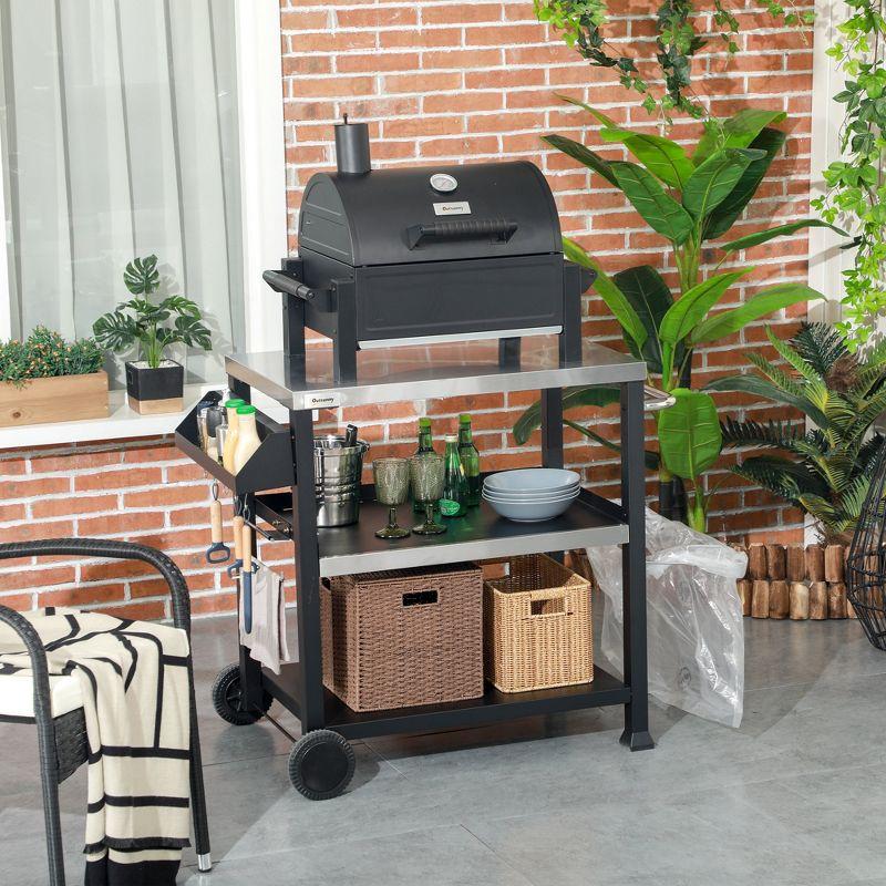 Outsunny 25.5'' W Stainless Steel Grill Cart Or Table