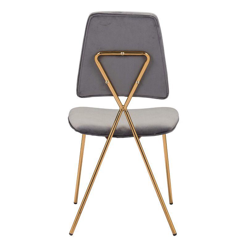 Zuo Chloe Dining Chair (Set of 2) Gray and Gold