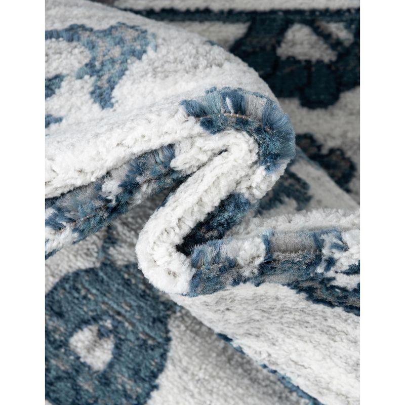 Unique Loom Boston Collection Area Rug - Floral (3' 3" x 5' 3" Rectangle White Blue/Gray)