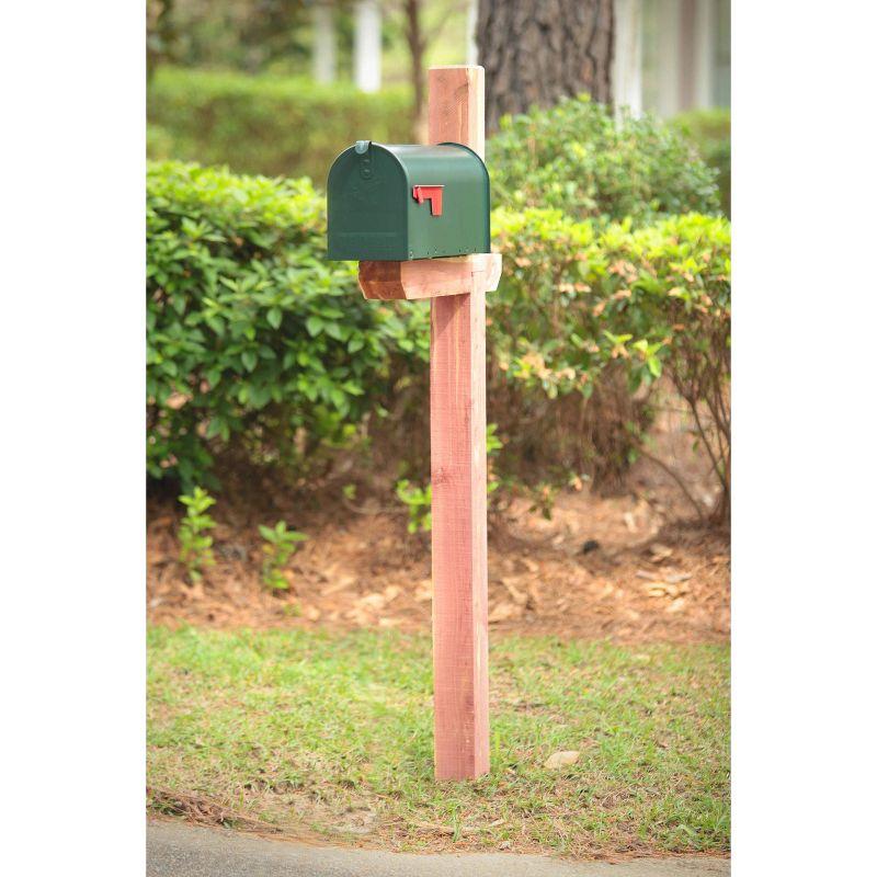 Architectural Mailbox Deluxe Drive In Mailbox and Address Posts Cedar: Resin, Dark Green, 42" Height, 90-Day Warranty