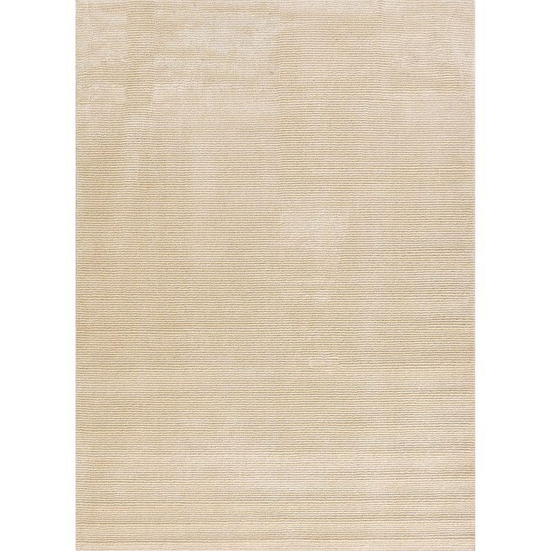 Ivory Rectangular Stain-Resistant Synthetic Area Rug 7'10" x 10'