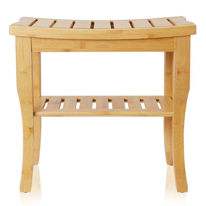 19" W Bamboo Shower Bench with Shelf