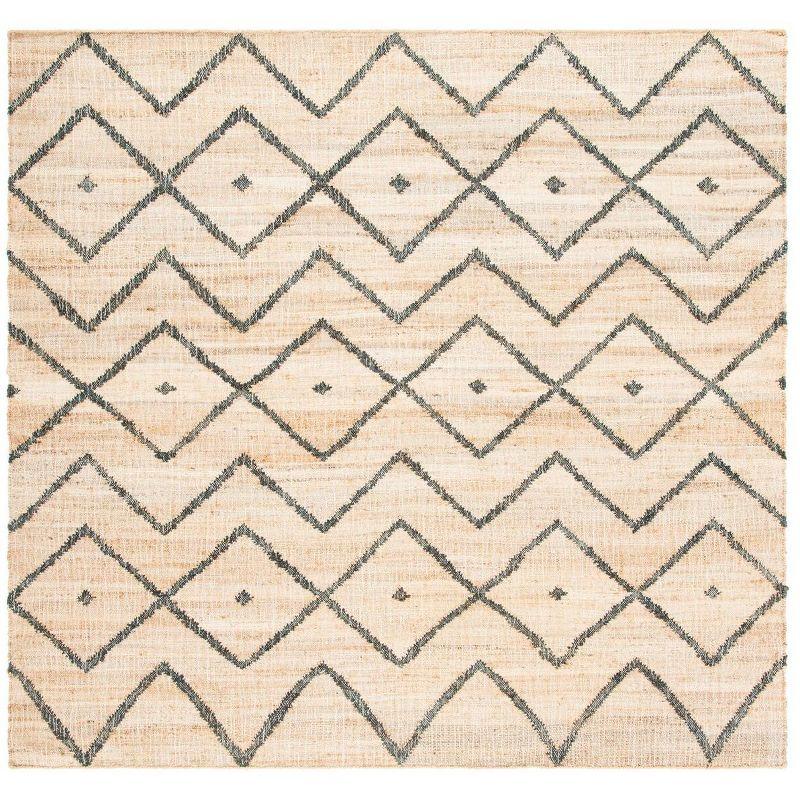 Kilim KLM750 Hand Loomed Area Rug - Natural/Charcoal - 3'x3' - Safavieh.