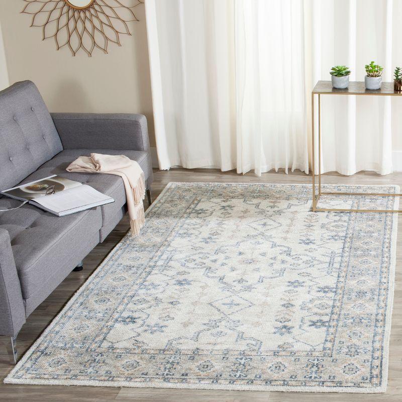 Maharaja MHJ441 Hand Knotted Area Rug - Ivory/Blue - 5'x8' - Safavieh.