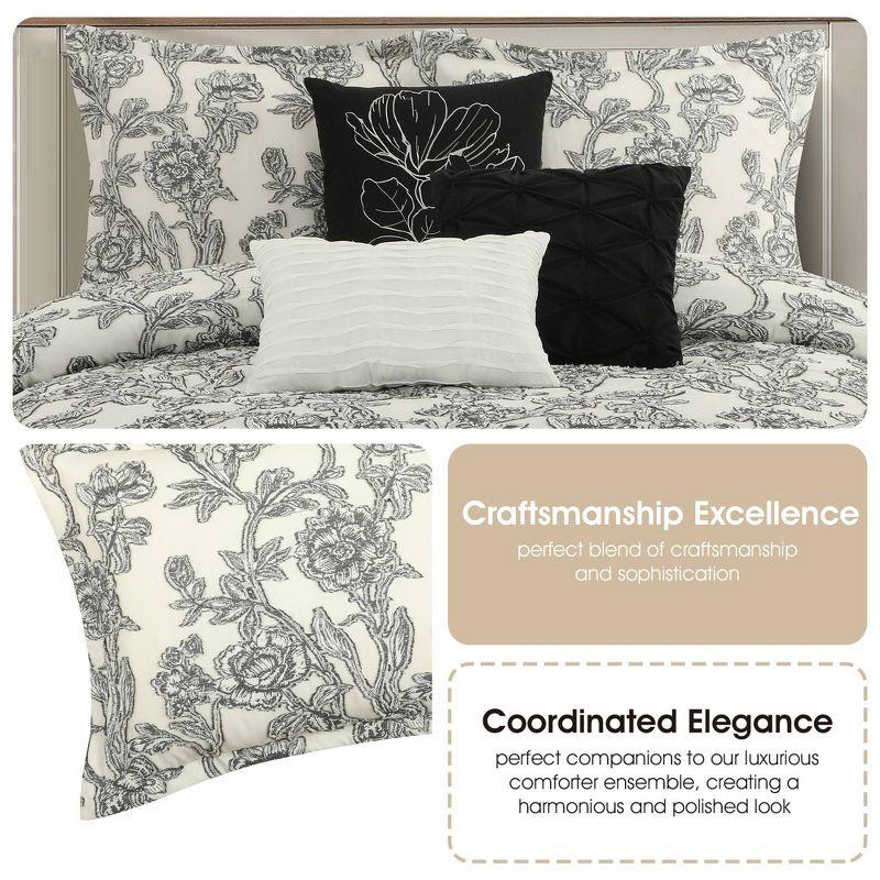 Nanshing 7pc Maybole Floral Comforter Set Off-White