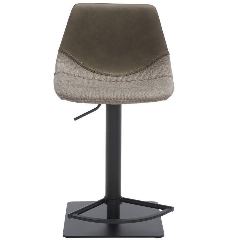 Adjustable Grey and Black Saddle Style Bar Stool