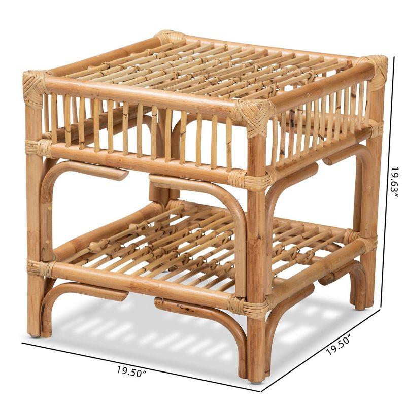 Rose Rattan End Table Natural/Brown - bali & pari