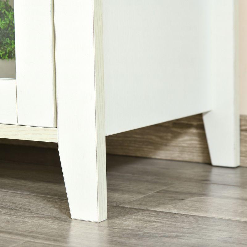 HOMCOM Modern TV Stand, Entertainment Center with Shelves and Cabinets for Flatscreen TVs up to 60" for Bedroom, Living Room, White