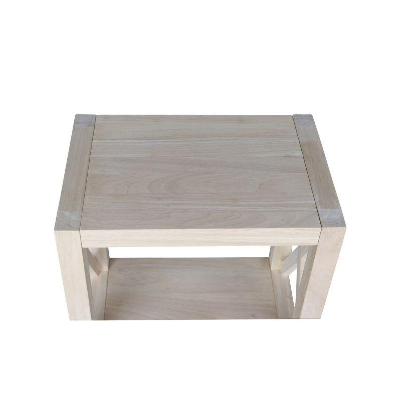 Hampton Traditional Solid Wood Narrow End Table - Unfinished