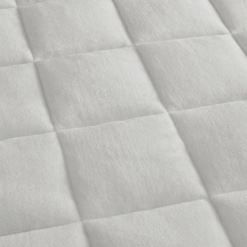 Twin XL White Plush Down Alternative Waterproof Mattress Pad