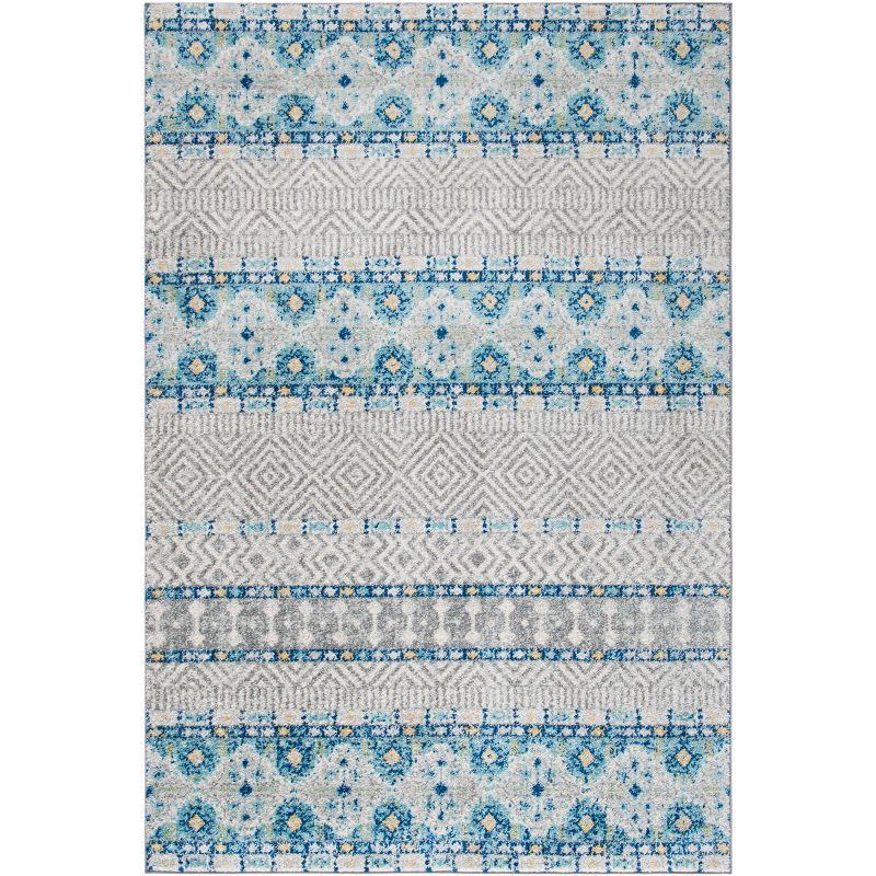 Madison MAD797 Power Loomed Area Rug - Grey/Turquoise - 6'7"x9'2" - Safavieh.