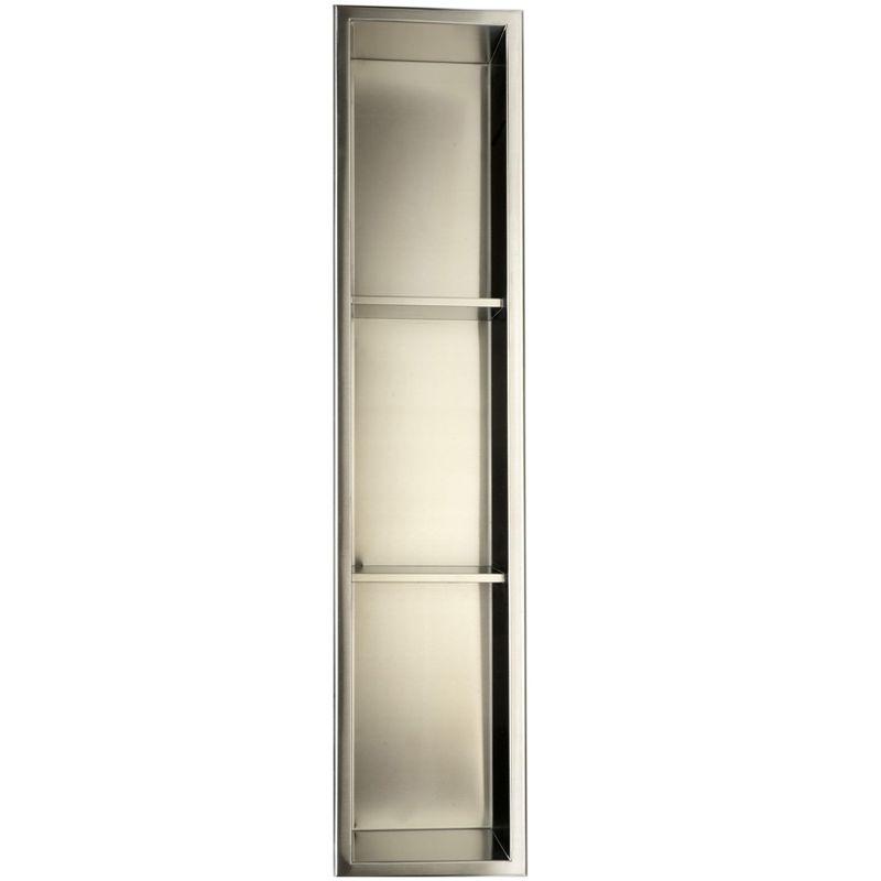 Vertical Stainless Steel Triple Shower Niche