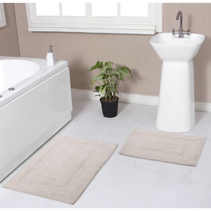 Ivory Cotton Tufted 2-Piece Bath Rug Set