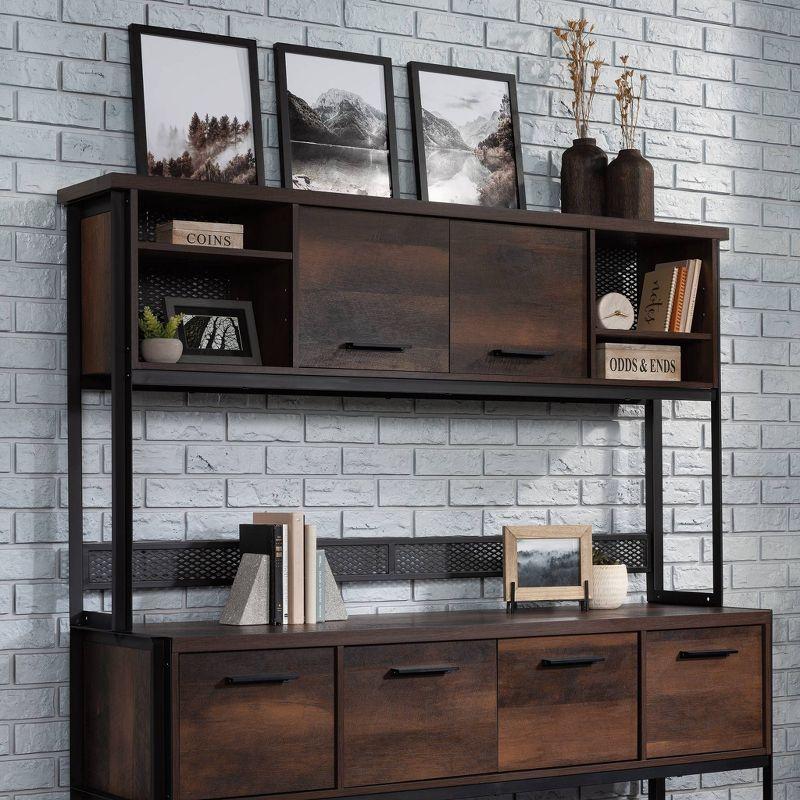 Briarbrook Large Library Hutch Barrel Oak - Sauder: Industrial Style, Laminated Surface, Metal Hardware