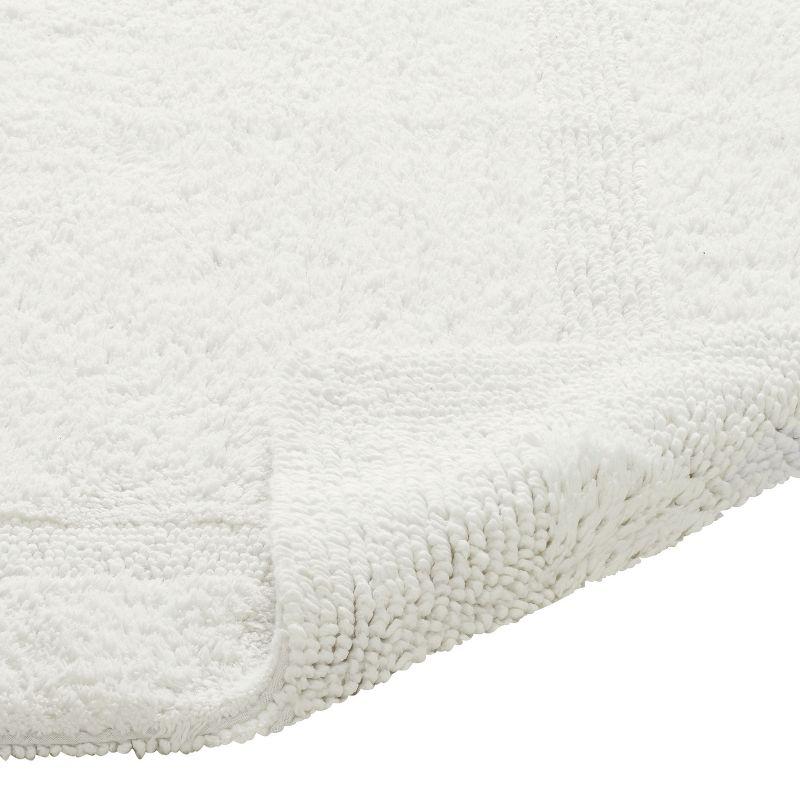 Better Trends Lux 100% Cotton Tufted Solid Reversible Bath Rug Set 2 PC (17" x 24" | 24" x 40") - Ivory