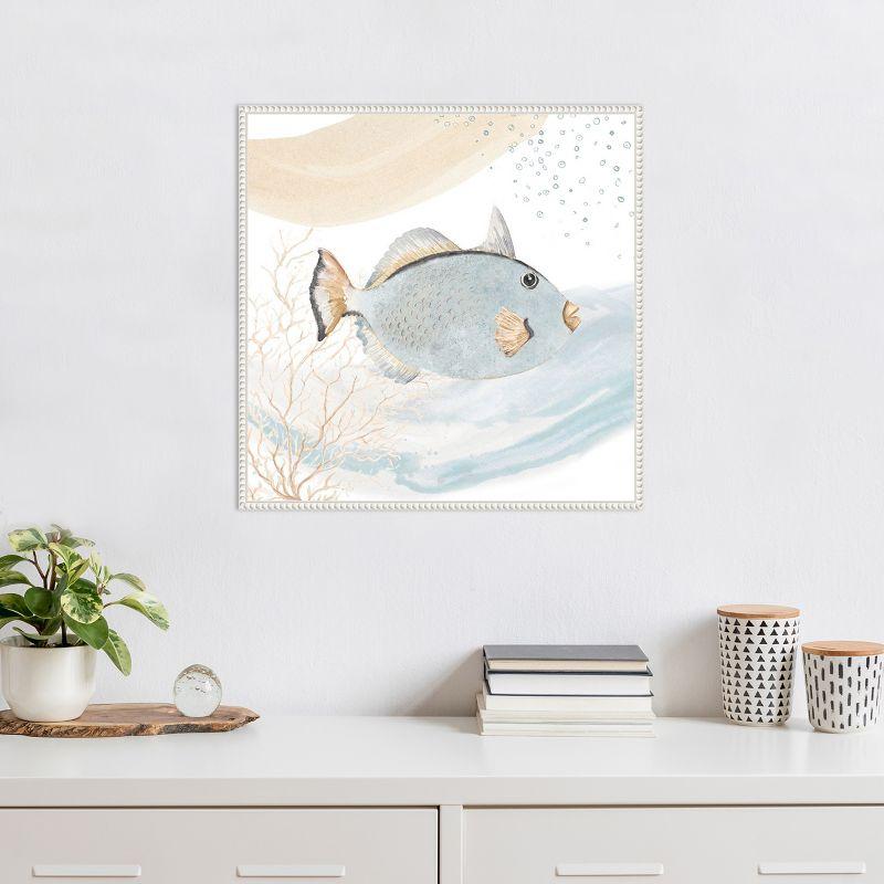 Amanti Art Ocean Oasis Waves Blue Fish by Patricia Pinto Canvas Wall Art Print Framed 22 x 22-in.
