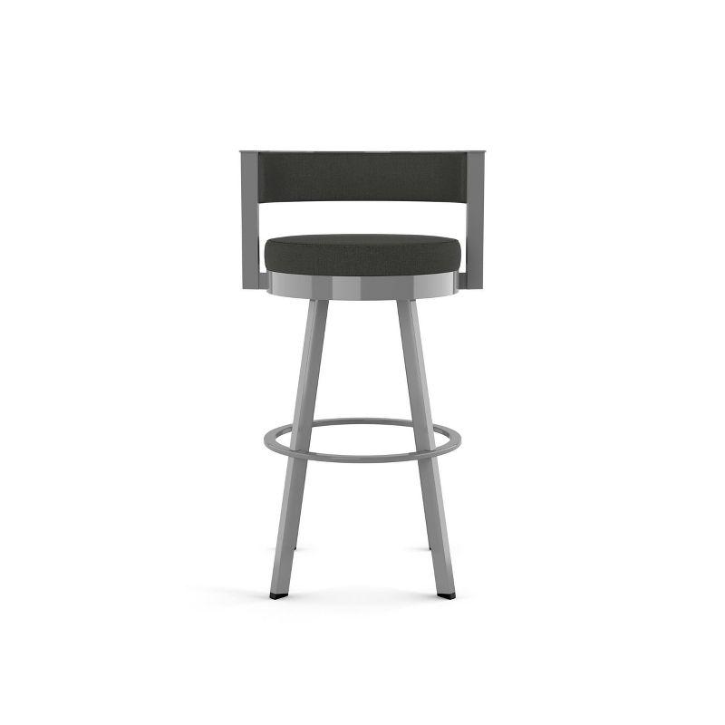 Charcoal Gray Metal Swivel Counter Height Barstool