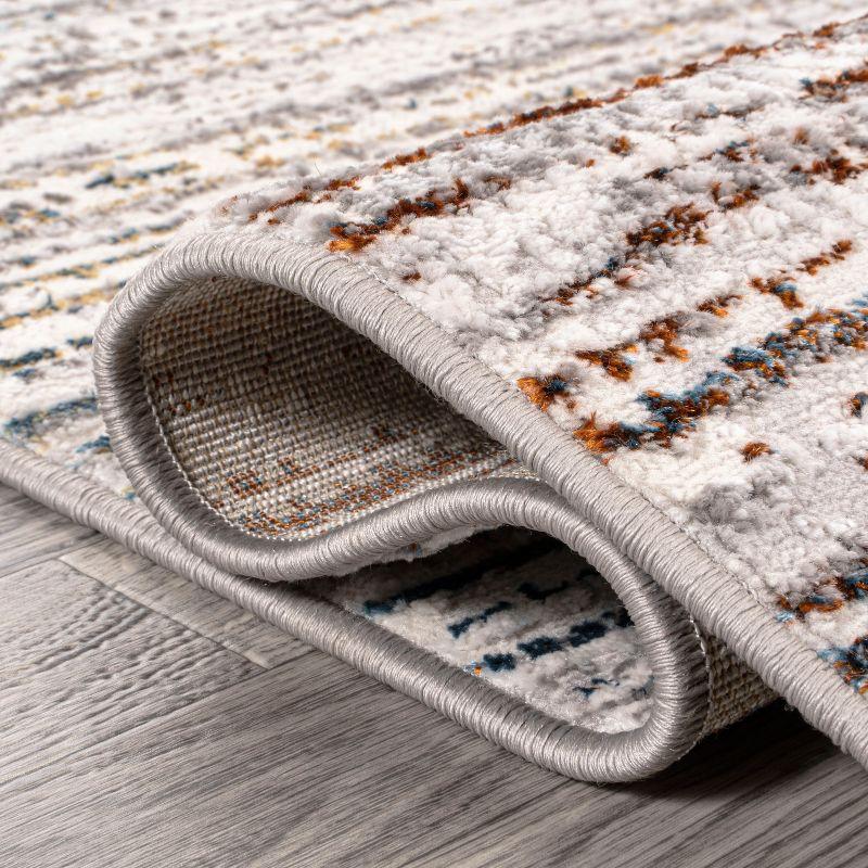 JONATHAN Y Loom Modern Strie'  Gray/Blue/Orange 3 ft. x 5 ft. Area Rug