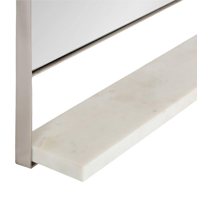 20"x34" Chadwin Arch Wall Mirror with Shelf Silver - Kate & Laurel All Things Decor: Modern Luxury, Handcrafted, Iron Frame