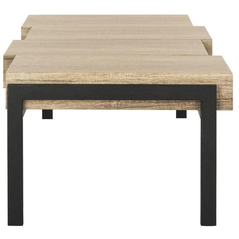 Alexander Coffee Table - Multi Brown/Black Metal Legs - Safavieh
