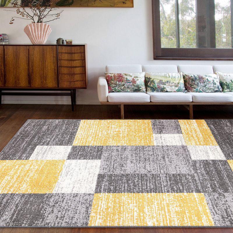 World Rug Gallery Modern Geometric Boxes Area Rug